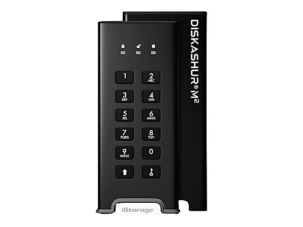 iStorage diskAshur M² - Solid state drive - encrypted - 240 GB - external (portable) - USB 3.2 Gen 1 - 256-bit AES-XTS, FIPS 197 PUB, FIPS 140-3 Level 3 - TAA Compliant