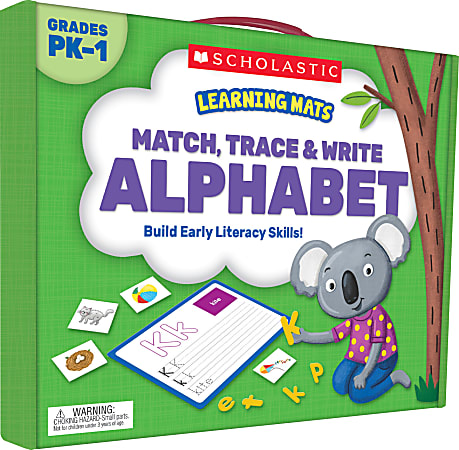 Scholastic Match, Trace & Write Alphabet Learning Mats Set, Pre-K to Grade 1