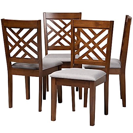Baxton Studio 9881 Dining Chairs, Gray, Set Of 4 Chairs