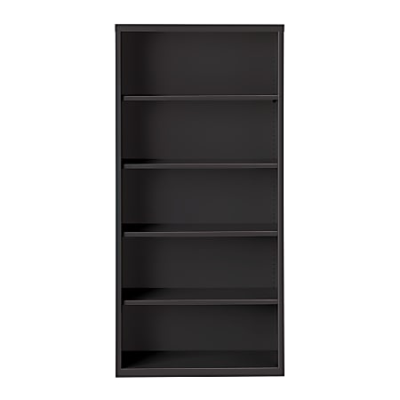 Hirsh® 72"H 5-Shelf Metal Bookcase, Black