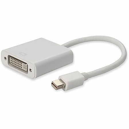 AddOn Mini-DisplayPort 1.1 Male to DVI-I (29 pin) Female White Adapter For Resolution Up to 1920x1200 (WUXGA) - 100% compatible and guaranteed to work
