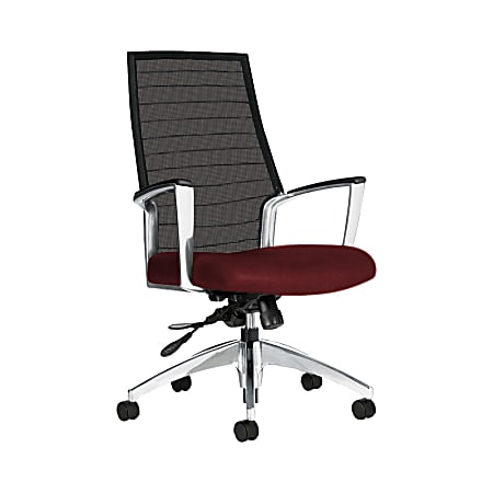 Global® Accord Mesh High-Back Tilter Chair, 44"H x 25"W x 25"D, Red Rose
