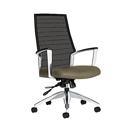 Global® Accord Mesh High-Back Tilter Chair, 44"H x 25"W x 25"D, Sandcastle