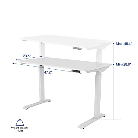 FlexiSpot Vici Electric 48 W Quick Install Height Adjustable Desk Black -  Office Depot