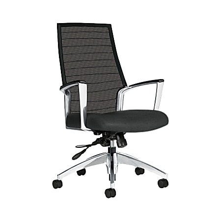 Global® Accord Mesh High-Back Tilter Chair, 44"H x 25"W x 25"D, Granite Rock