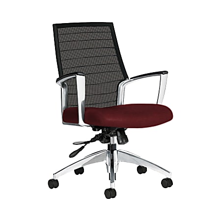Global® Accord Mesh Mid-Back Tilter Chair, 37"H x 25"W x 25"D, Red Rose