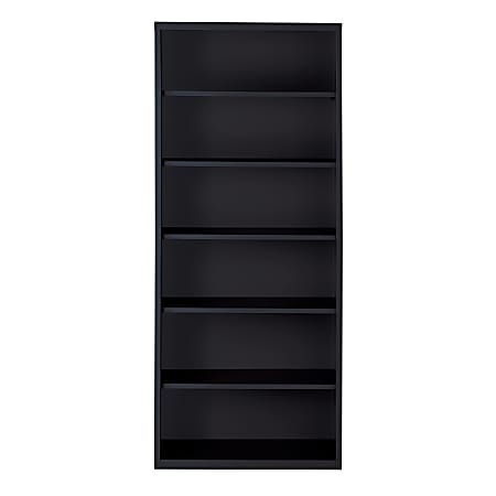 Hirsh® 82"H 6-Shelf Metal Bookcase, Black
