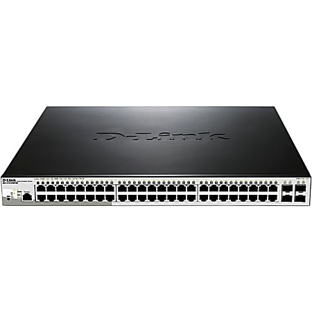 D-Link Metro DGS-1210-52MP/ME Ethernet Switch - 48 Ports - Manageable - Gigabit Ethernet - 2 Layer Supported - Modular - 4 SFP Slots - Twisted Pair, Optical Fiber - 1U High - Rack-mountable