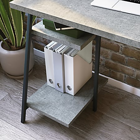 Sauder North Avenue 44 W Computer Desk With Hutch Faux Concrete