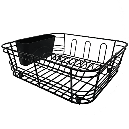 Better Houseware 2-Piece Dish Drainer, 5"H x 13"W x 14-1/2"D, Black