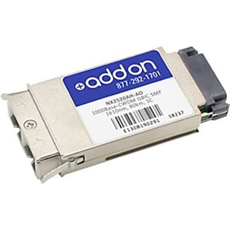 AddOn Ciena NX2520AH Compatible TAA Compliant 1000Base-CWDM GBIC Transceiver (SMF, 1610nm, 80km, SC) - 100% compatible and guaranteed to work