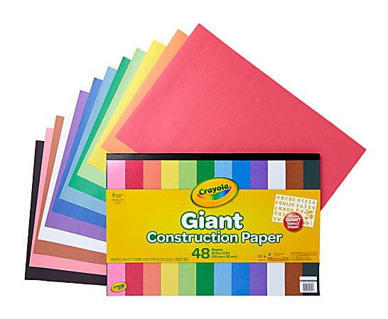 Crayola Giant Construction Paper And Stencil Set Tabloid Extra Paper Size  Assorted Colors - Office Depot