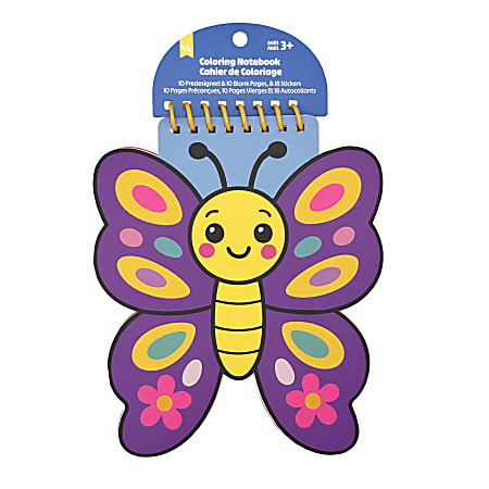 Little Yellow Bicycle® Butterfly Shaped Notebook/Coloring Book