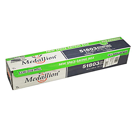 Karat Medallion Cutterbox Aluminum Foil Roll, 18" x 500', Silver