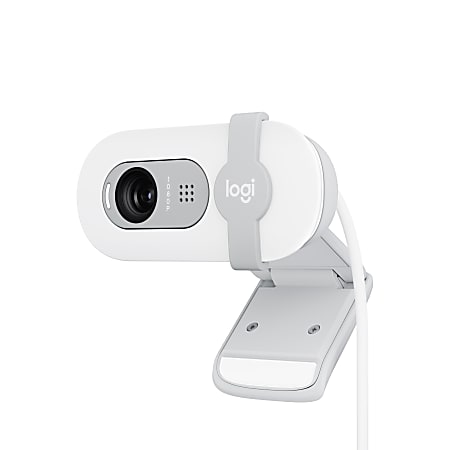 Logitech Brio 100 Full HD Webcam for Meetings and Streaming, Auto-Light Balance, Built-In Mic, Privacy Shutter, USB-A, Off-white