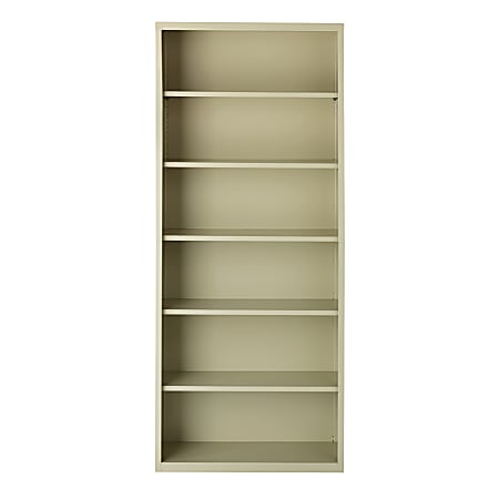 Hirsh® 82"H 6-Shelf Metal Bookcase, Putty