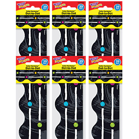 TREND Color Harmony™ Dot-to-Dot Terrific Trimmers®, 39 Feet Per Pack, 6 Packs
