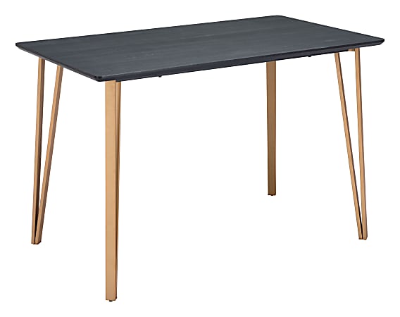 Zuo Modern Deus Steel Outdoor Furniture Counter Table, 36-1/4"H x 55-1/8"W x 31-1/2"D, Black