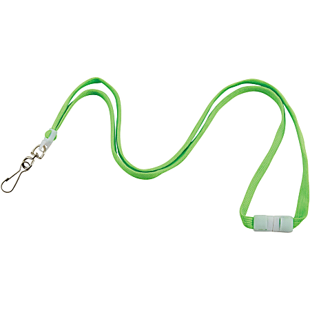 Advantus Neon Breakaway Lanyard - 12 / Pack - 0.5" Width x 36" Length - Neon Green