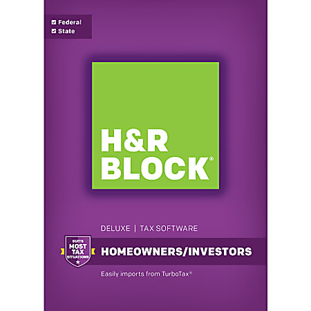H&R Block® Deluxe + State 2017 Tax Software, For PC, Download