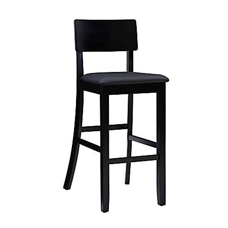 Linon Dayton Faux Leather Bar Stool, Black/Dark Brown