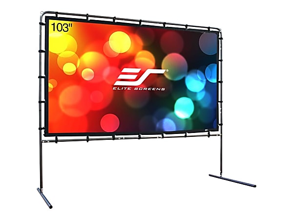 Elite Screens Yard Master Series OMS103HR - Projection screen with legs - rear - 103" (103.1 in) - 16:9 - Wraith Veil