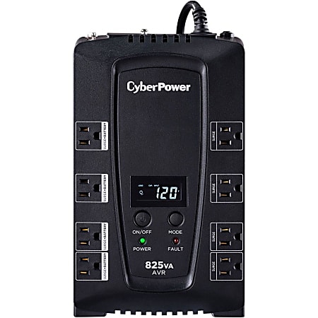 CyberPower® CP825AVRLCD-G 8-Outlet Uninterruptible Power Supply, 825VA/450 Watts