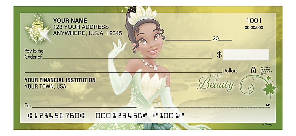 Custom Personal Wallet Checks, 6" x 2-3/4", Singles, Disney Princess, Box Of 150 Checks