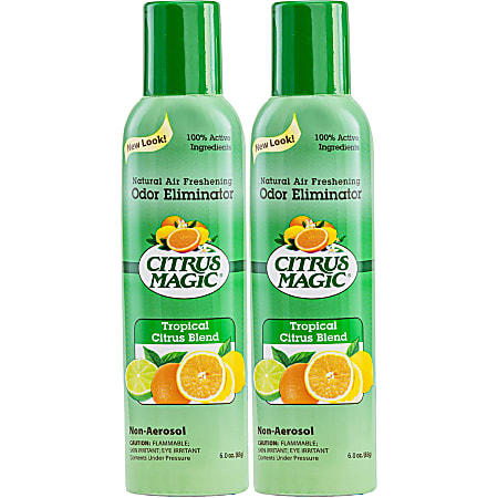 Citrus Magic Topical Citrus Blend Air Freshener Spray - Spray - 6 fl oz (0.2 quart) - Topical Citrus Blend - 2 / Pack - Odor Neutralizer, Long Lasting, Chemical-free