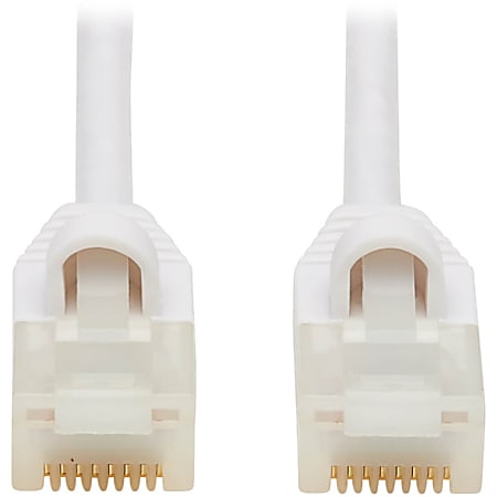 Tripp Lite Safe-IT Cat6a Ethernet Cable Antibacterial Snagless Slim MM 15ft  - 10 Gbit/s - Gold Plated Contact - 28 AWG - White