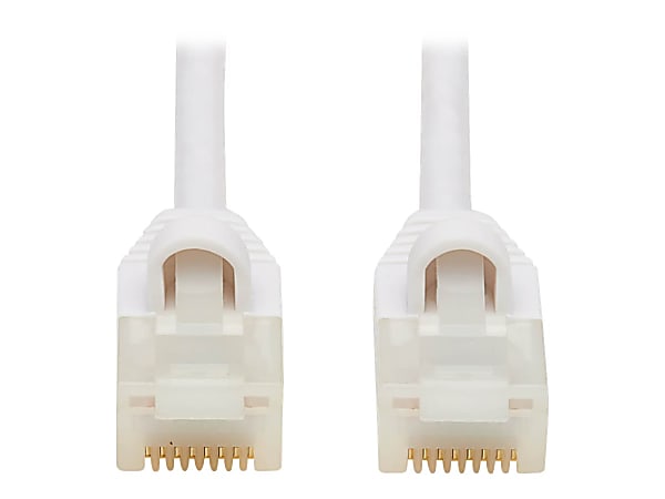 Tripp Lite Safe-IT Cat6a Ethernet Cable Antibacterial Snagless Slim MM 15ft  - 10 Gbit/s - Gold Plated Contact - 28 AWG - White