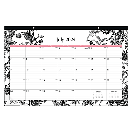 2024-2025 Blue Sky Planning Monthly Desk Pad Calendar, 17” x 11”, Analeis, July 2024 To June 2025, 130617-A25