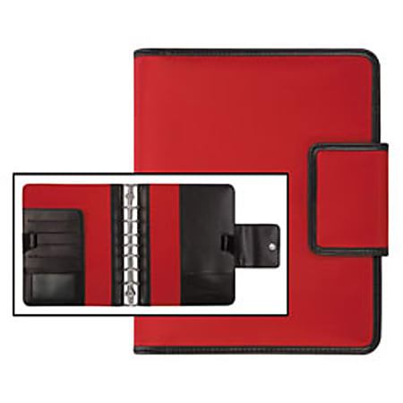 FranklinCovey® Kayla 30% Recycled Nylon Binder, 5 1/2" x 8 1/2", Brown/Red