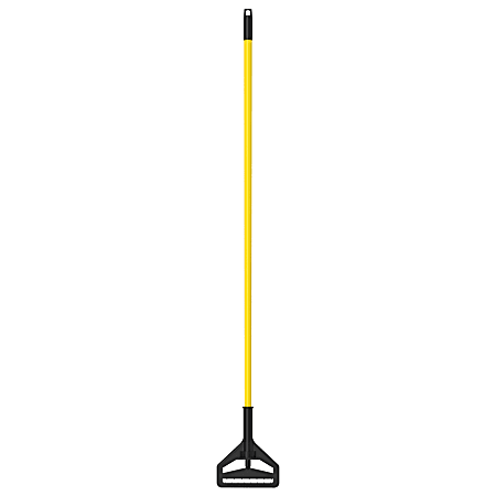 Gritt Commercial Quick Release Fiberglass Wet Mop Handle, 60", Yellow, Pack Of 2 Handles