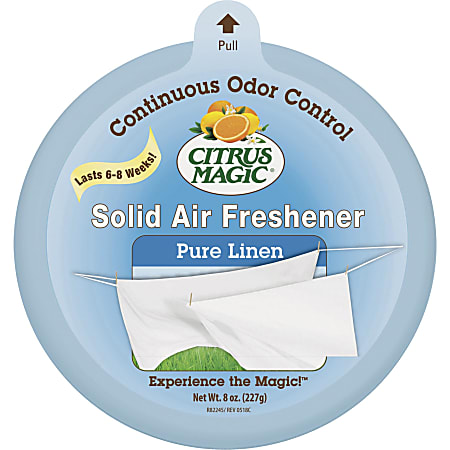 Citrus Magic Linen Solid Air Fresh 3-Pack - Spray - 8 fl oz (0.3 quart) - Pure Linen - 3 / Pack - Odor Neutralizer, Long Lasting