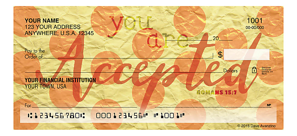 Custom Personal Wallet Checks, 6" x 2-3/4", Singles, You Are Checks, Box Of 120 Checks