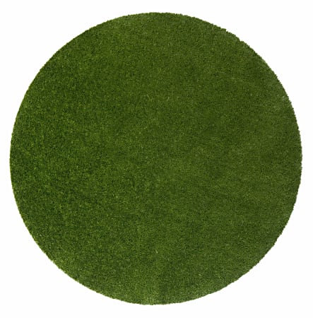 Joy Carpets Kid Essentials Artificial Grass Round Area Rug, 7-1/2' x 7-1/2', GreenSpace