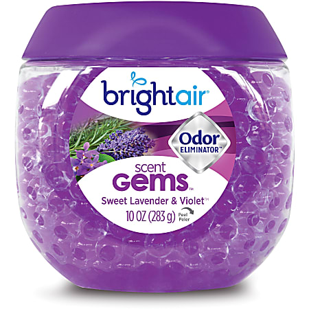 Bright Air Sweet Gems Lavender Odor Eliminator - Gel - 10 oz - Sweet Lavender & Violet