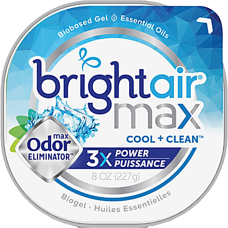 Bright Air Max Scented Gel Odor Eliminator - Gel - 8 oz - Cool Clean - 6 / Carton - Odor Neutralizer, Phthalate-free, Paraben-free, BHT Free, Bio-based, Formaldehyde-free, NPE-free Bright Air Max Scented Gel Odor Eliminator - Gel - 8 oz - Cool Clean - 6 / Carton - Odor Neutralizer, Phthalate-free, Paraben-free, BHT Free, Bio-based, Formaldehyde-free, NPE-free
