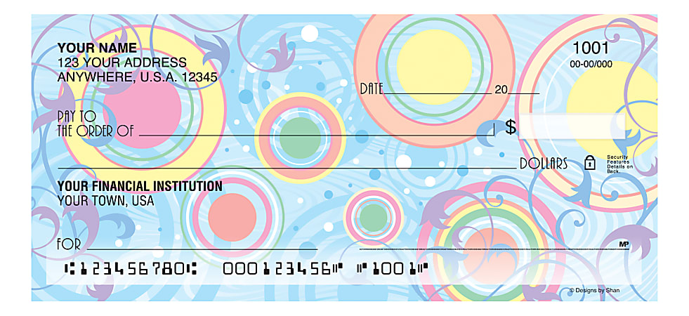 Custom Personal Wallet Checks, 6" x 2-3/4", Singles, Designs By Shan™ Disco, Box Of 120 Checks