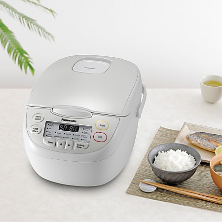 Panasonic Rice Cooker SR CN108 645 W 16 Programmes 1.06 quart Rice Black  White - Office Depot