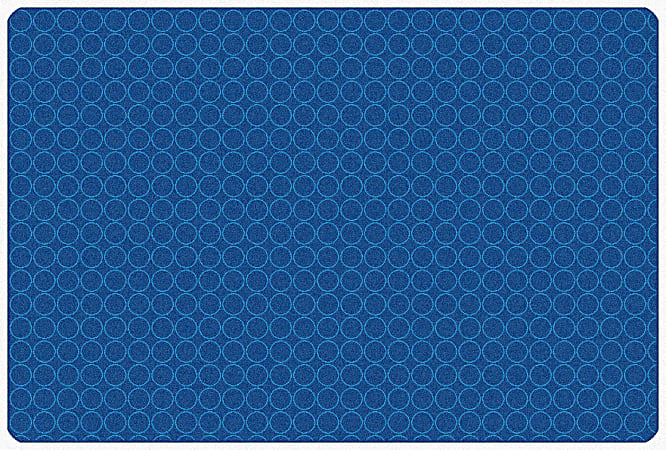 Carpets for Kids® KIDSoft™ Comforting Circles Tonal Solid Rug, 4’ x 6', Primary Blue