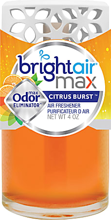 Bright Air Max Odor Eliminator - Gel - 4 oz (0.1 quart) - Citrus Burst - 1 Each - Phthalate-free, BHT Free, Odor Neutralizer, Paraben-free, Formaldehyde-free, NPE-free, Triclosan-free