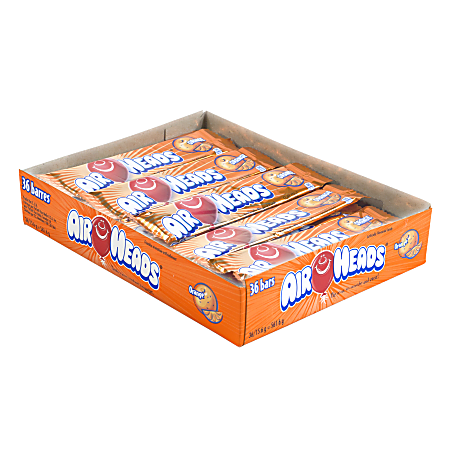Airheads Bars, 0.55 Oz, Orange, Box Of 36