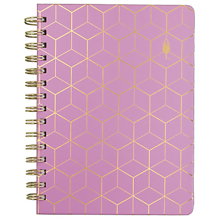 inkWELL Press® AT-A-GLANCE® Wirebound Hardcover Journal, 5 7/8" x 8", Grid-lined, 100 Pages (50 Sheets), Violet