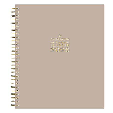 2026 Blue Sky Day Designer Weekly/Monthly Planner, 8&rdquo; x 10", Oat Pebble, January To December, 155632