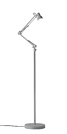Adesso® Quest LED Floor Lamp, 64 1/2"H, Gray Shade/Gray Base