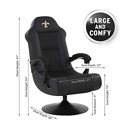 Imperial NFL Ultra Ergonomic Faux Leather Computer Gaming Chair New Orleans Saints Office Depot