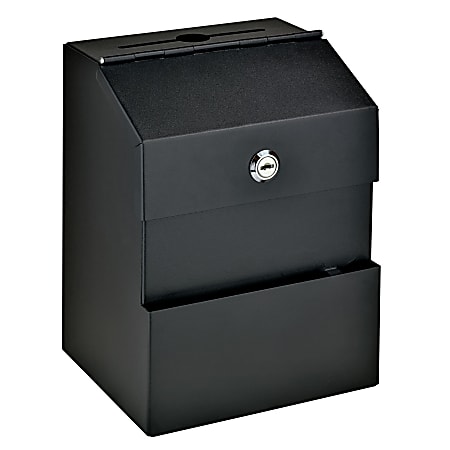 Mail Boss Comment/Suggestion Box, 9-1/2"H x 7"W x 6"D, Black
