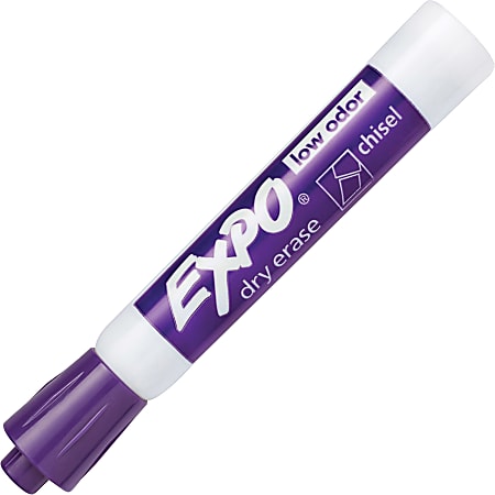 EXPO® Low-Odor Dry-Erase Markers, Chisel Point, Purple, Pack